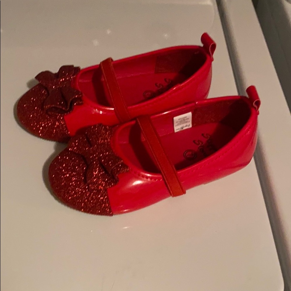 Red glitter flats